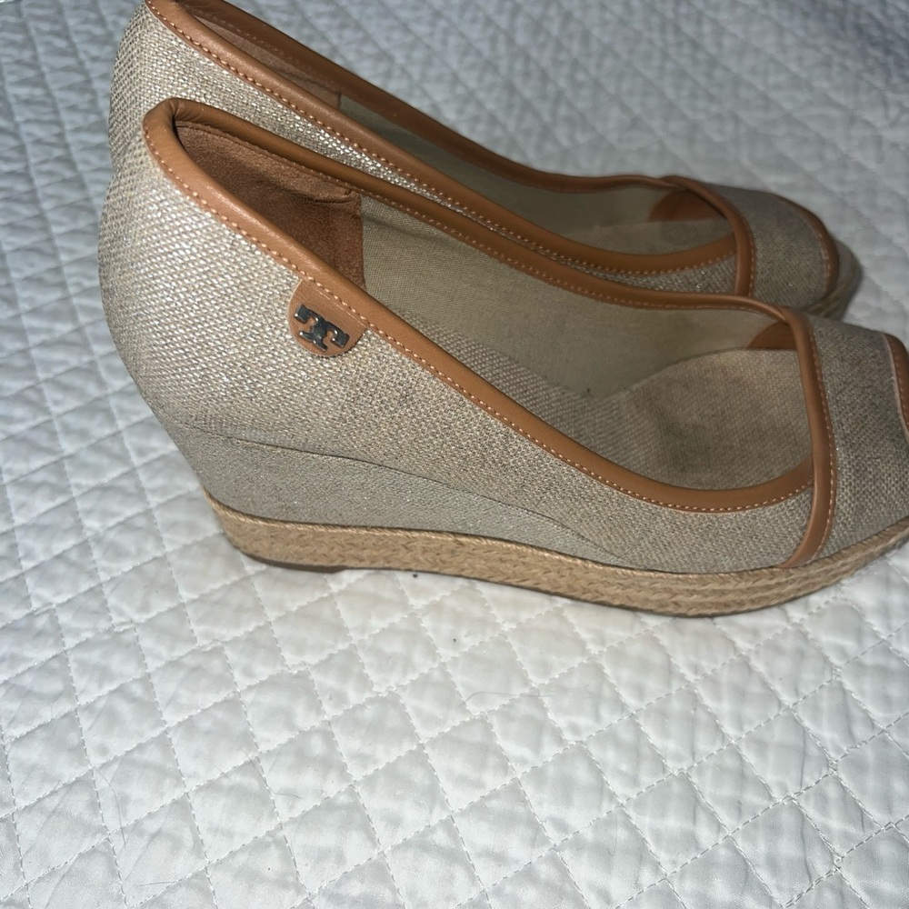 Tory Burch Tan and Brown Wedges - Picture 3 of 5